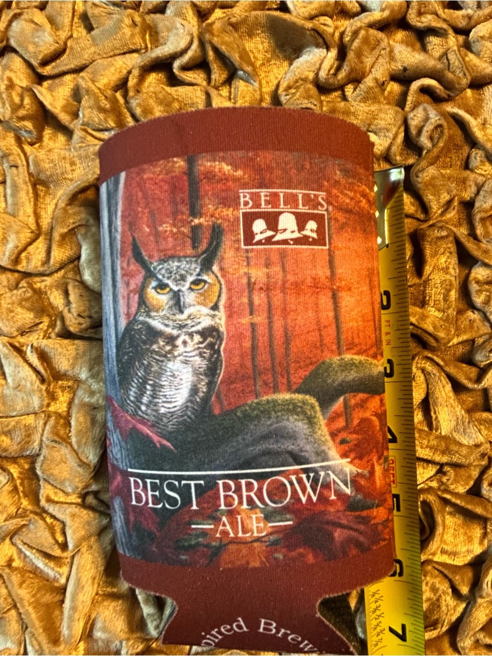 Inspire Brewing Maroon Can Cooler with Yellow Logo - Inspire